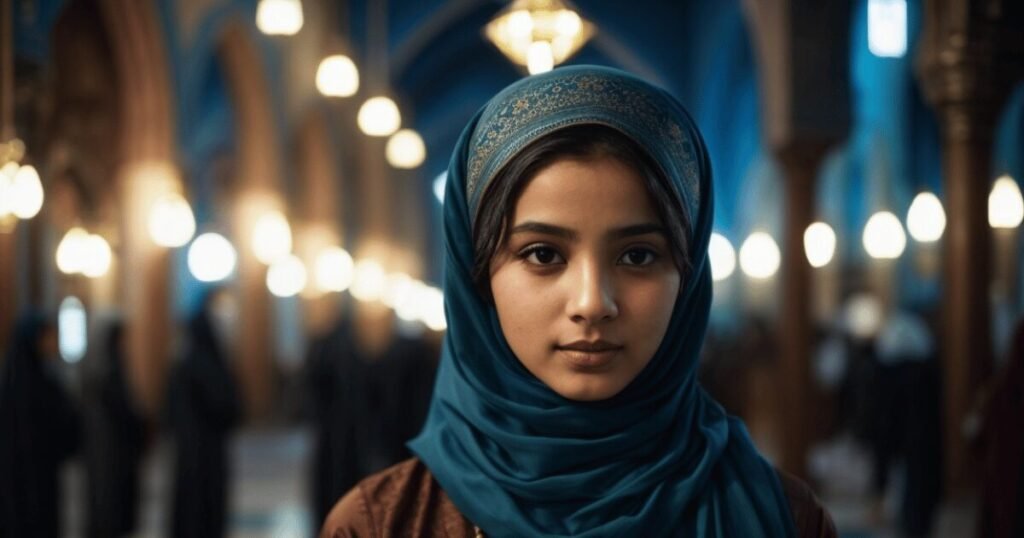 girl standing with hijab 